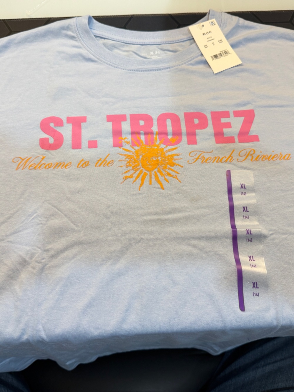 ST. TROPEZ Graphic Short Sleeve‎ Tee - Light Blue